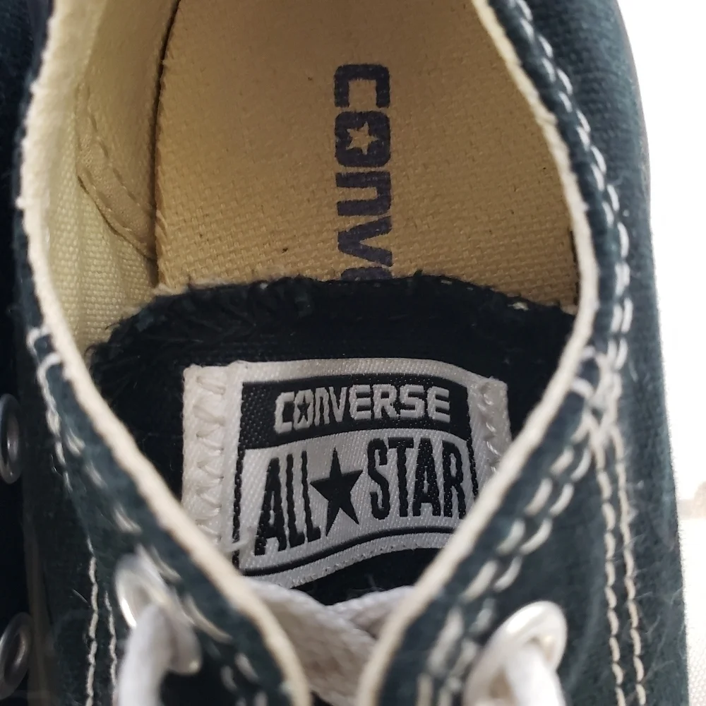 Converse All Star Canvas Sneakers Black White Lace Up Youth Size 12